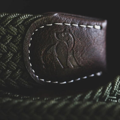 Woven Belt - Orange / Green Fine Stripe