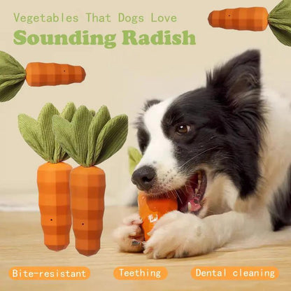 TUGME Rubber Carrot Dog Toy For Chewing Dogs, For Training And Cleaning, Durable Interactive Toy For Puppies And Medium-sized Dogs