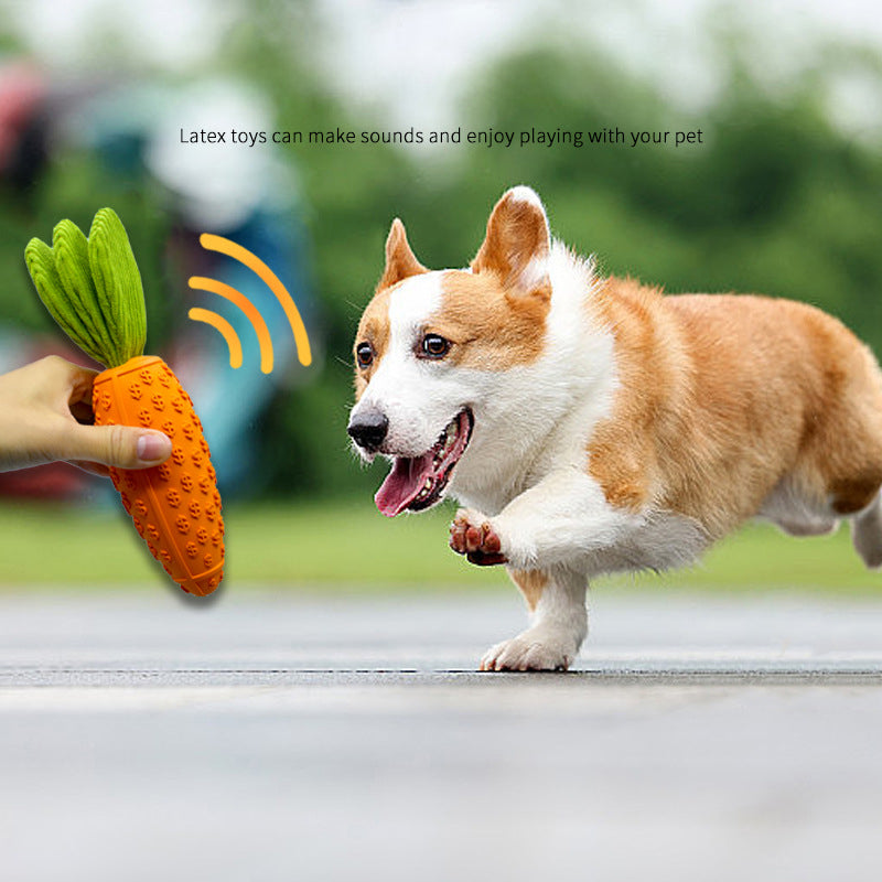 TUGME Carrot Dog Chew Toys Durable Rubber Squeaky Toy Shaped Dog Toys For Dogs Boredom Chewers Toothbrush Toy Supplies