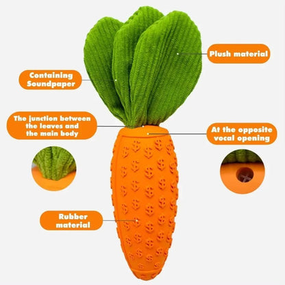 TUGME Carrot Dog Chew Toys Durable Rubber Squeaky Toy Shaped Dog Toys For Dogs Boredom Chewers Toothbrush Toy Supplies