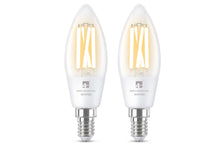 4lite WiZ Connected C35 Candle Filament White WiFi LED Smart Bulb - E14 Small Screw