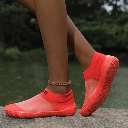 Breathable Fabric Women's Solid Color Stretch Water Shoes - EVA Sole, Soft Sole for Swimming and Aquatic Activities, All-Season Indoor Yoga Sports Footwear Orange & other colors
