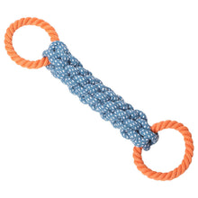 TUGME Pet Dog Toy Double-ring Chewable Cotton Knot Toy Tooth Cleaning Durable Braided Bone Rope Pet Teething Toy Pet Supplies