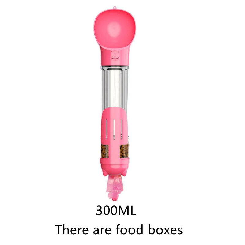 4 in 1 Pet Multi-functional Water Bottle Capacity: 300ml - 500ml
