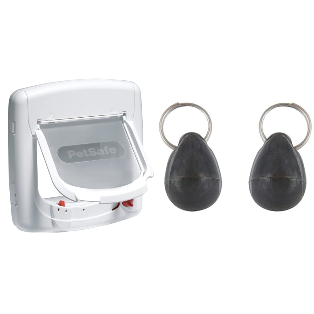 PetSafe, Deluxe Magnetic Cat Flap, Selective Entry, 4 Way Locking, White