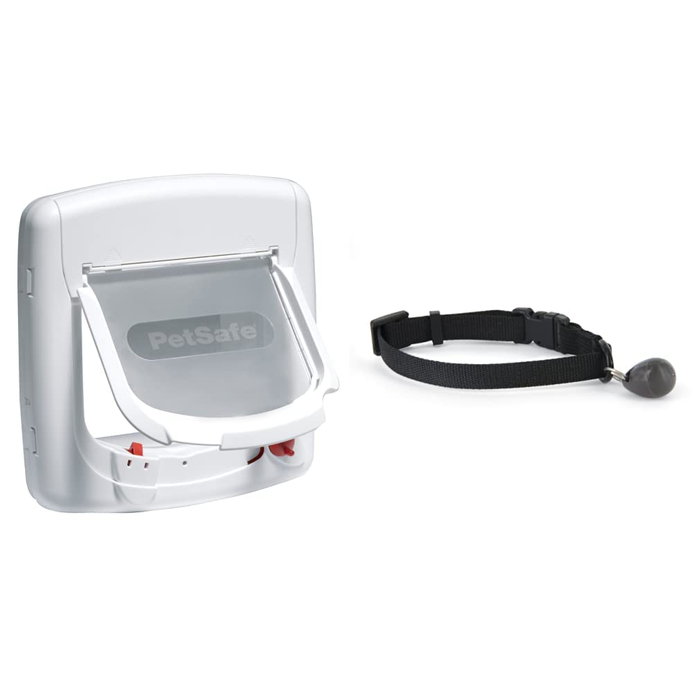 PetSafe, Deluxe Magnetic Cat Flap, Selective Entry, 4 Way Locking, White