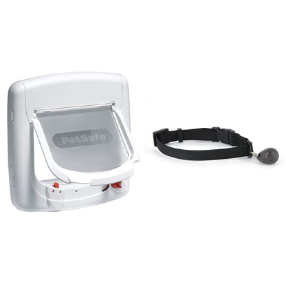 PetSafe, Deluxe Magnetic Cat Flap, Selective Entry, 4 Way Locking, White
