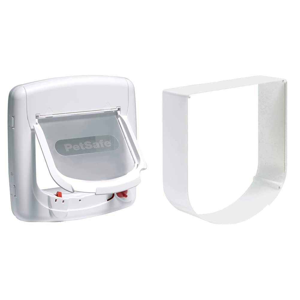 PetSafe, Deluxe Magnetic Cat Flap, Selective Entry, 4 Way Locking, White