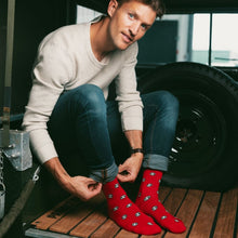 Red Football Bamboo Socks