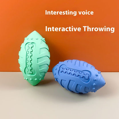 TUGME Bite-resistant Teeth Cleaning Interactive Training Ball Vocal Rugby Toy