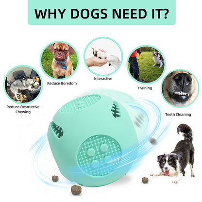 TUGME Pet Dog Toy Ball Cat Toy Outdoor Bite-resistant Puzzle Anti-choking Molar Cleaning Food-grade Silicone Leaking Food Ball