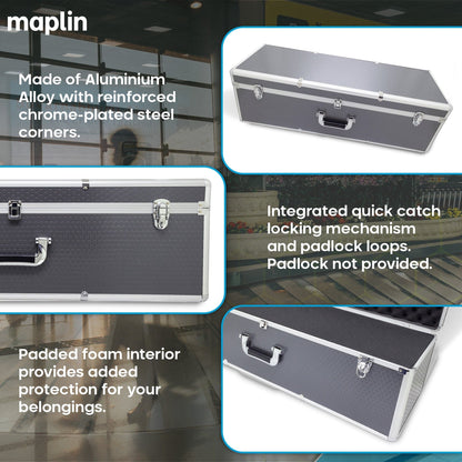 Maplin Plus Aluminium 270 x 850 x 295mm Flight Case - Black