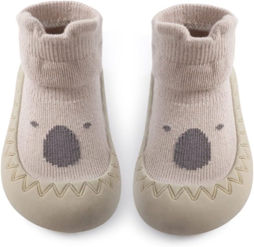 Toddler Sock Shoes Cute Baby First Walking Shoes Soft Sole with Grips for Boys Girls