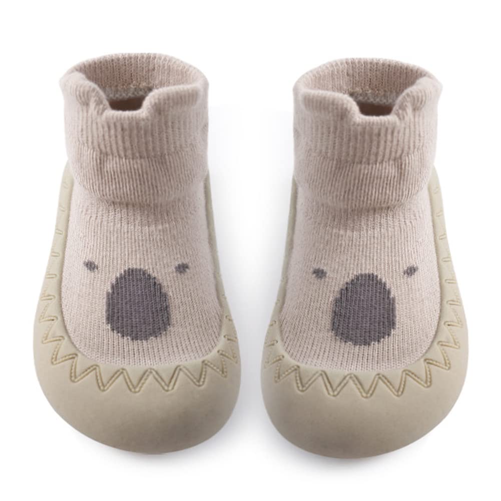 Toddler Sock Shoes Cute Baby First Walking Shoes Soft Sole with Grips for Boys Girls