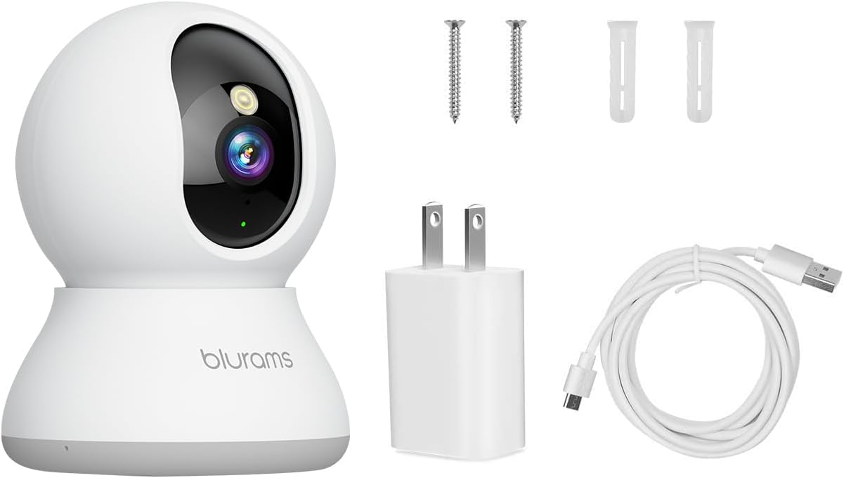 blurams Pet Camera 2K, Indoor Cameras, Dog Camera, 360° Home Security Cameras, Color Night Vision, Motion Tracking, 2-Way Talk, Cloud&SD, APP Control, Works with Alexa