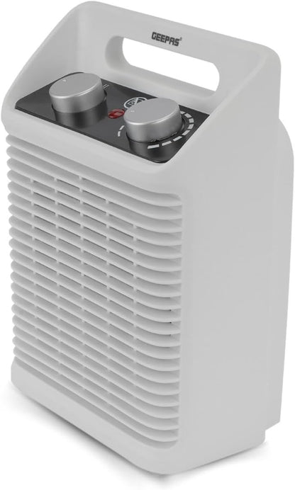 GEEPAS Portable Fan Heater 2000W | Low Running Cost with 2 Heat Settings 1000-2000W Safety Tip-Over Switch & Overheat Protection | Energy Efficient Heater with Cooling/Warm/Hot Mode | 2 Year Warranty