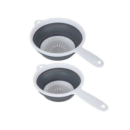 Addis 517522 "Pop & Store Collapsible Food Colander with Handle, White and Grey, 34 x 20 x 3 cm