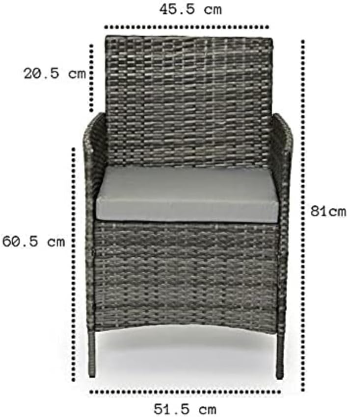 Grey Rattan Garden Furniture Set Patio Conservatory Balcony Indoor Outdoor 4 Seater Piece Glass Top Coffee Table Modular Sofa Loveseat with Cushions