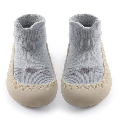 Toddler Sock Shoes Cute Baby First Walking Shoes Soft Sole with Grips for Boys Girls