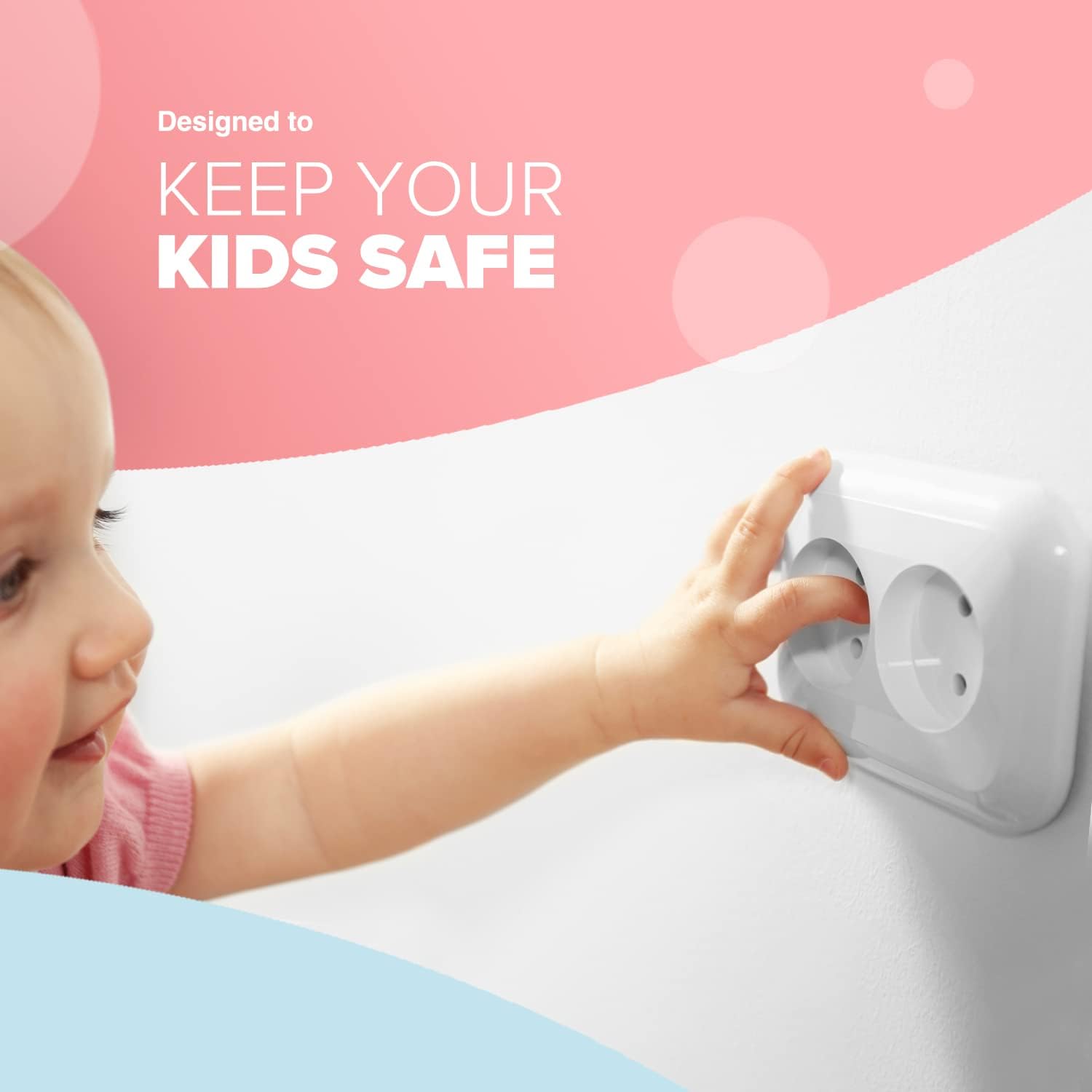 Kidoola Pack of 24 Socket Covers, Child Proof Home Safe Plug Protectors, Electrical Insulation Plastic Socket Guards Caps for Children and Baby Safety for Home, School, Kindergarten, Nursery - White