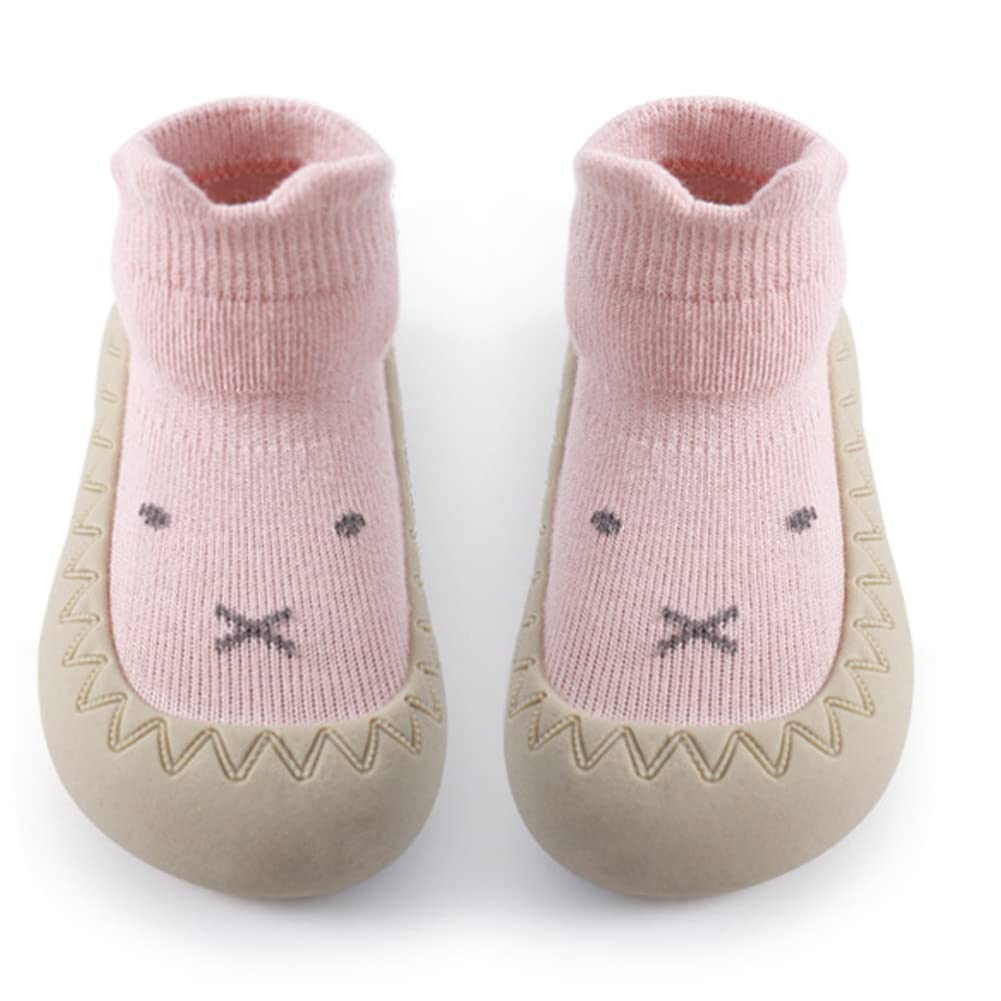 Toddler Sock Shoes Cute Baby First Walking Shoes Soft Sole with Grips for Boys Girls