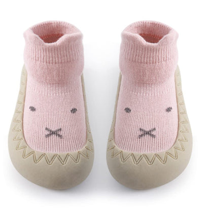 Toddler Sock Shoes Cute Baby First Walking Shoes Soft Sole with Grips for Boys Girls