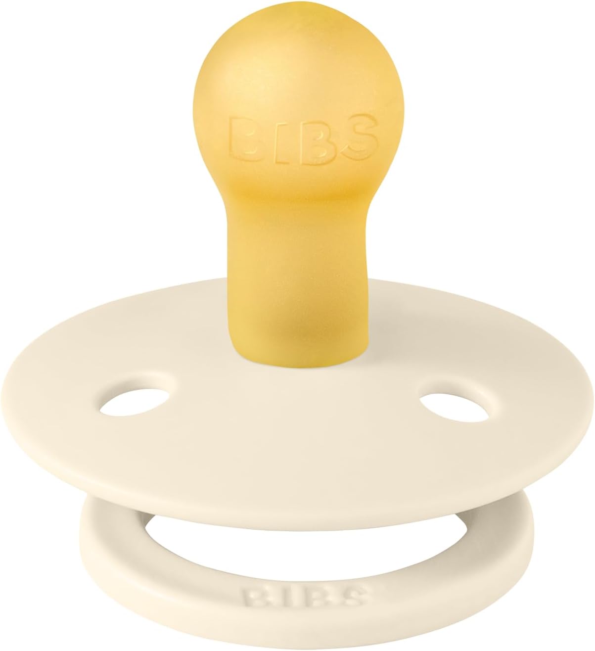 BIBS Colour Soother 2-Pack, BPA Free Dummy Pacifier, Round Nipple. Natural Rubber Latex, Size 1 (0-6 Months), Ivory/Sage