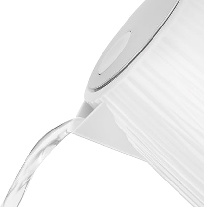 Russell Hobbs Electric Kettle (Hot Water, Tea or Coffee, 1.7L, Push to open lid, Perfect pour spout, Removable washable filter, Illuminated switch, Chrome accents, White, 3000W) Eden 27360