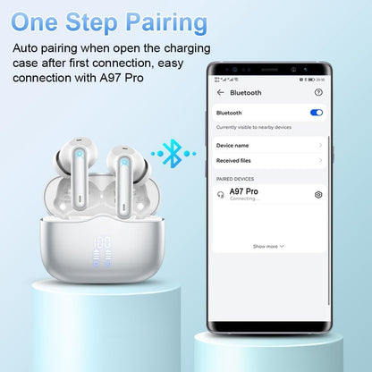 xinwld Wireless Earbuds, Bluetooth 5.3 Headphones In Ear, 4 ENC Noise Cancelling Mic Wireless Earphones, IP7 Waterproof Headphones with 40H Playtime, Mini Ultra Light, Silver