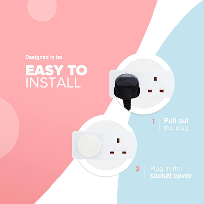 Kidoola Pack of 24 Socket Covers, Child Proof Home Safe Plug Protectors, Electrical Insulation Plastic Socket Guards Caps for Children and Baby Safety for Home, School, Kindergarten, Nursery - White