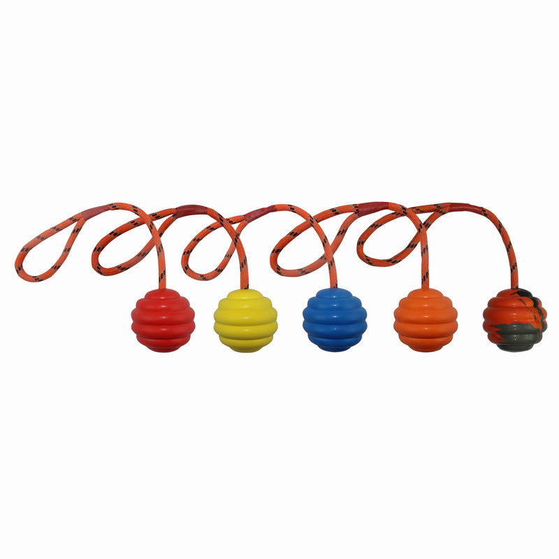 TUGME Ball Multi-color Optional Rubber Bite-resistant Molar Clean Tooth Rope Knot Interactive Training Pet Toy