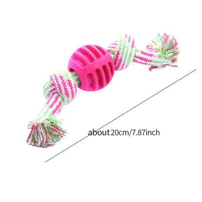 TUGME Pet Dog Toy Cotton Rope Double Knot Ball Bite Resistant Tooth Cleaning Toy Ball Pet Supplies