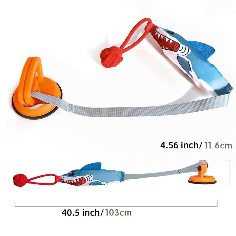 TUGME PROKEl Shark Shaped Pet Toy, Interactive TwineToy Ball Dog Toy With Suction Cup, Pet Chew ToyFor Dogs & Cats Funny Dogtoys Squeaky Toys Dogtraining Rope Toy