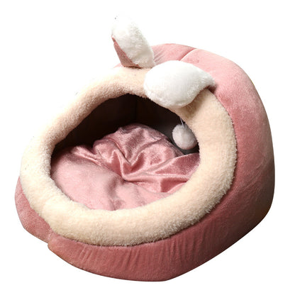 Dog Cat Bed All Season All-purpose Pet Nest Semi Closed For Warmth In Autumn And Winter