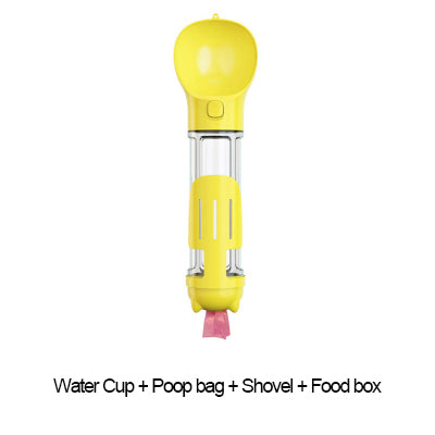 300-500ml Portable Multifunction Dog Water Bottle Food Feeder For Big Dogs 3 In 1 Poop Dispenser Puppy Pet Travel Drinking Bowls