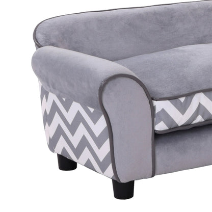 PawHut Dog Sofa Bed For XS-Sized Dogs, Cat Sofa With Soft Cushion, Pet Chair Lounge With Washable Cover, Removable Legs, Wooden Frame