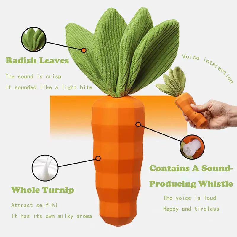 TUGME Rubber Carrot Dog Toy For Chewing Dogs, For Training And Cleaning, Durable Interactive Toy For Puppies And Medium-sized Dogs