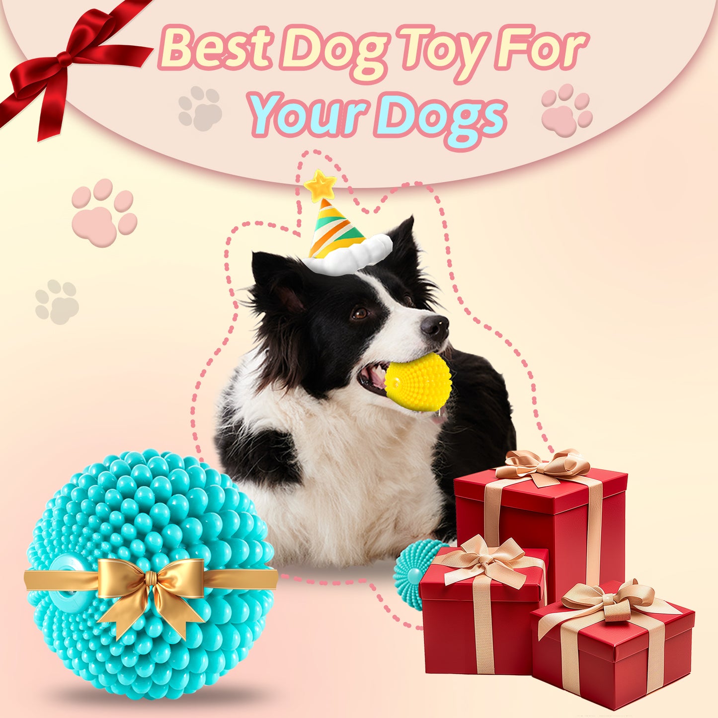 TUGME Sugar Squeaky Dog Toys Aggressive Chew Large Medium Dogs  Unbreakable Tough