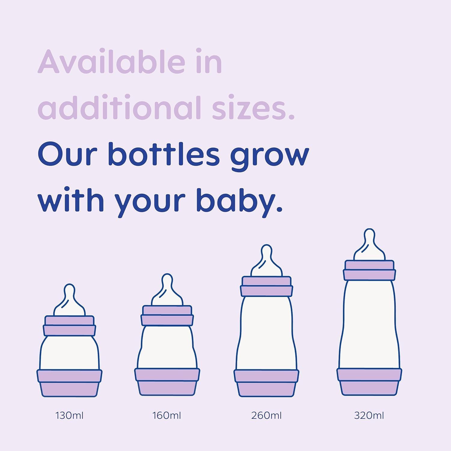 MAM Easy Start Anti-Colic Baby Bottles | 3 Pack (3 x 260) | Self-Sterlising Baby Milk Bottle | Medium Flow MAM Teats Size 2 | Newborn Essentials | Blue (Various Designs)