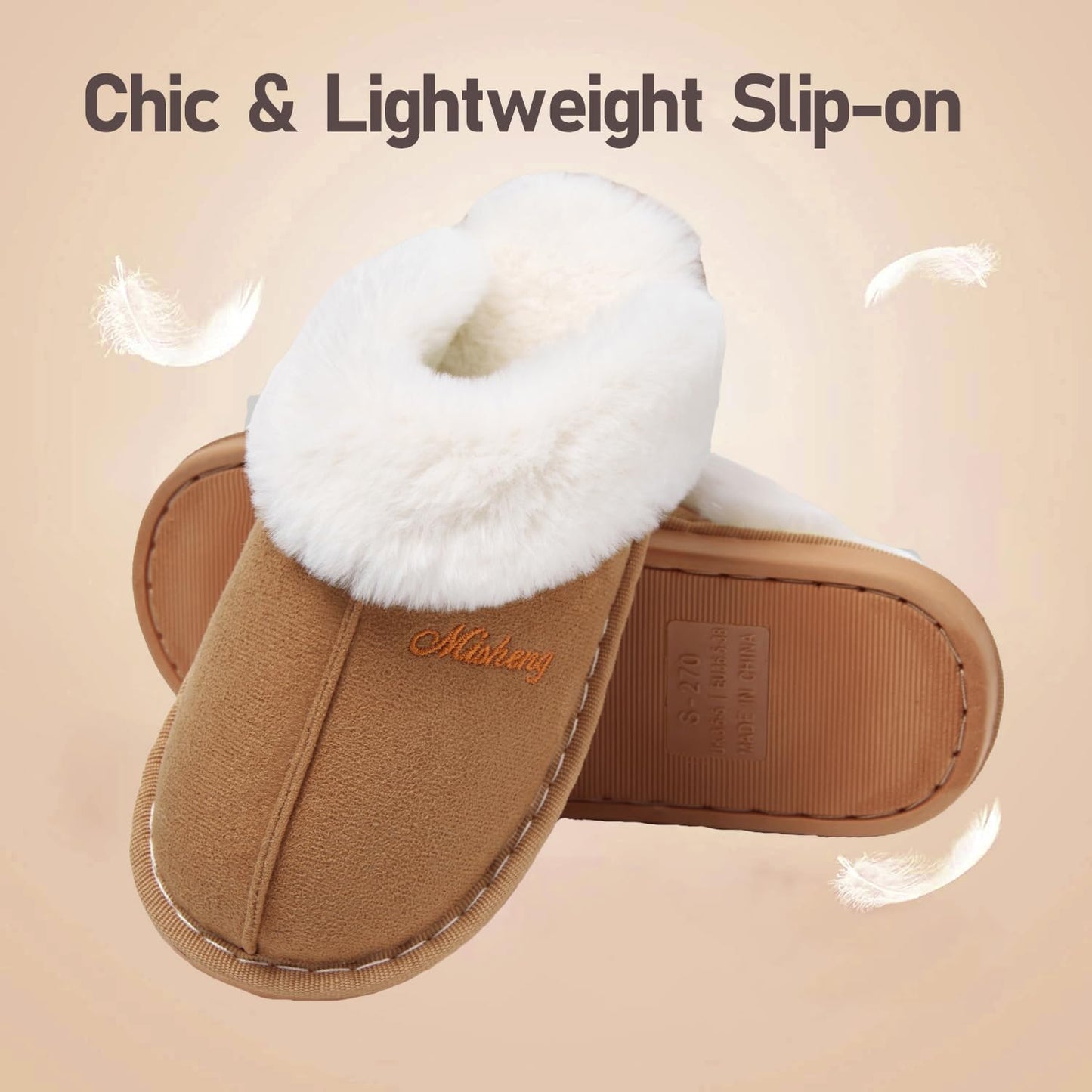 Donpapa Slippers Women Men With Memory Foam Fluffy Winter Ladies Cosy Warm Anti-Slip Plush Fleece Lined House Shoes Indoor Outdoor