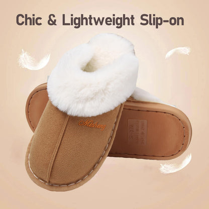 Donpapa Slippers Women Men With Memory Foam Fluffy Winter Ladies Cosy Warm Anti-Slip Plush Fleece Lined House Shoes Indoor Outdoor