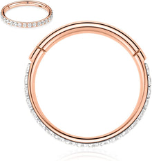 hengkaixuan CZ/Opal Nose Rings Conch Jewellery Septum Clicker 316L Surgical Steel Segment Ring Helix Cartilage Earrings Hoop Daith Tragus Rook Piercing Jewellery
