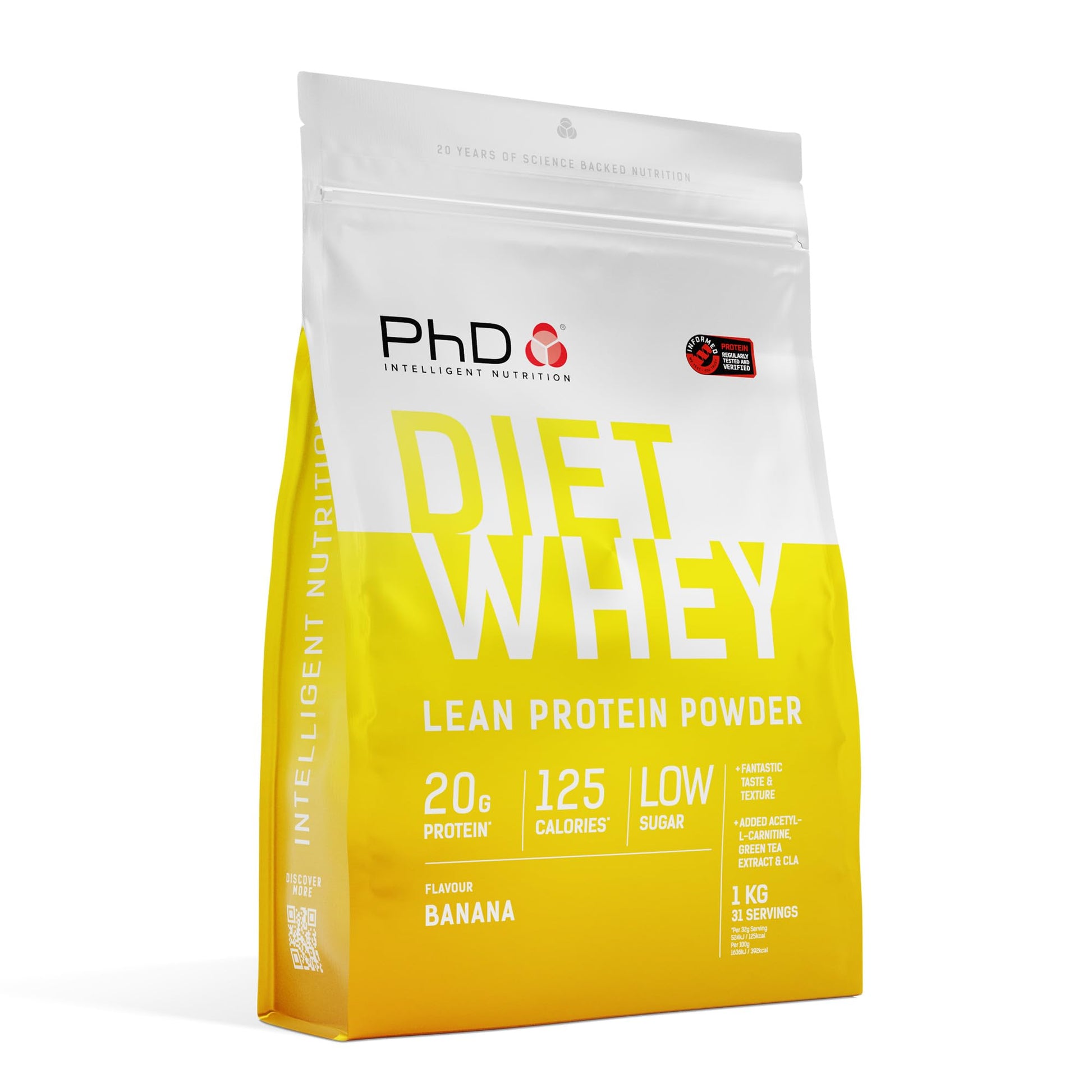 PhD Nutrition Diet Whey Low Calorie Protein Powder, Low Carb, High Protein Lean Matrix, Chocolate Peanut Butter Protein Powder, High Protein, 40 Servings Per 1 kg Bag