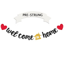 Black Glitter Sign Decor for Welcome Home Parties and Family Theme Celebrations