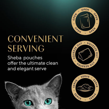 SHEBA - Adult Wet Cat Food Pouches- 40 x 85 g - Poultry - Bulk Cat Food Megapack - 40 Jelly Pouches