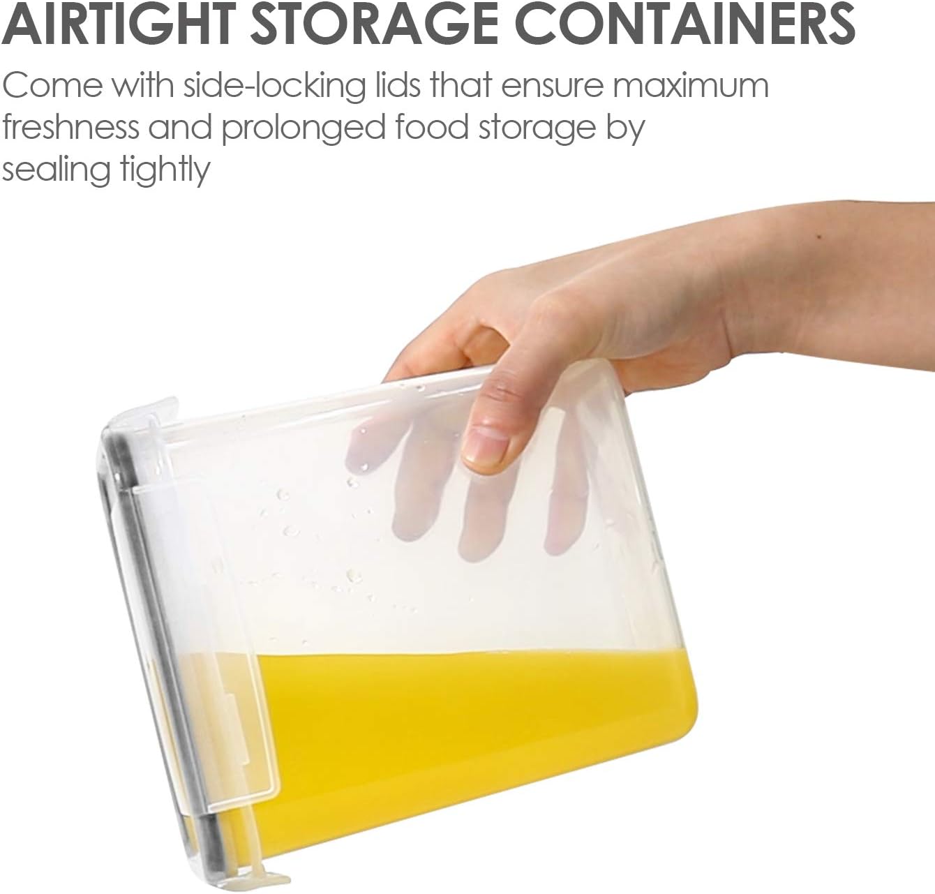 Vtopmart Set of 24 Airtight Food Storage Containers & Kitchen Storage Containers, BPA-Free Plastic Containers for Flour, Sugar and Baking Supplies, with 24 Labels (Black)