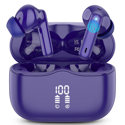 Wireless Earbuds, Bluetooth 5.3 Headphones in Ear with HiFi Stereo Deep Bass, 4 ENC Noise Cancelling Mic Wireless Earphones 40H Playtime, Bluetooth Earbuds Dual LED Display, IP7 Waterproof, USB-C