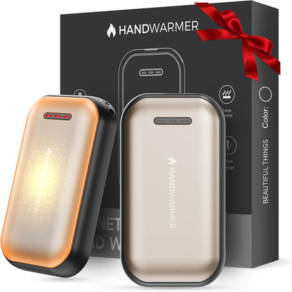 Hand Warmers Rechargeable 2 Pack - 6000mAh Magnetic Electric Hand Warmer with 3 Heat Up to 55°C, USB-C Charging, Pocket Heater for Outdoor, Camping, Raynauds, Winter Gifts for Women Men