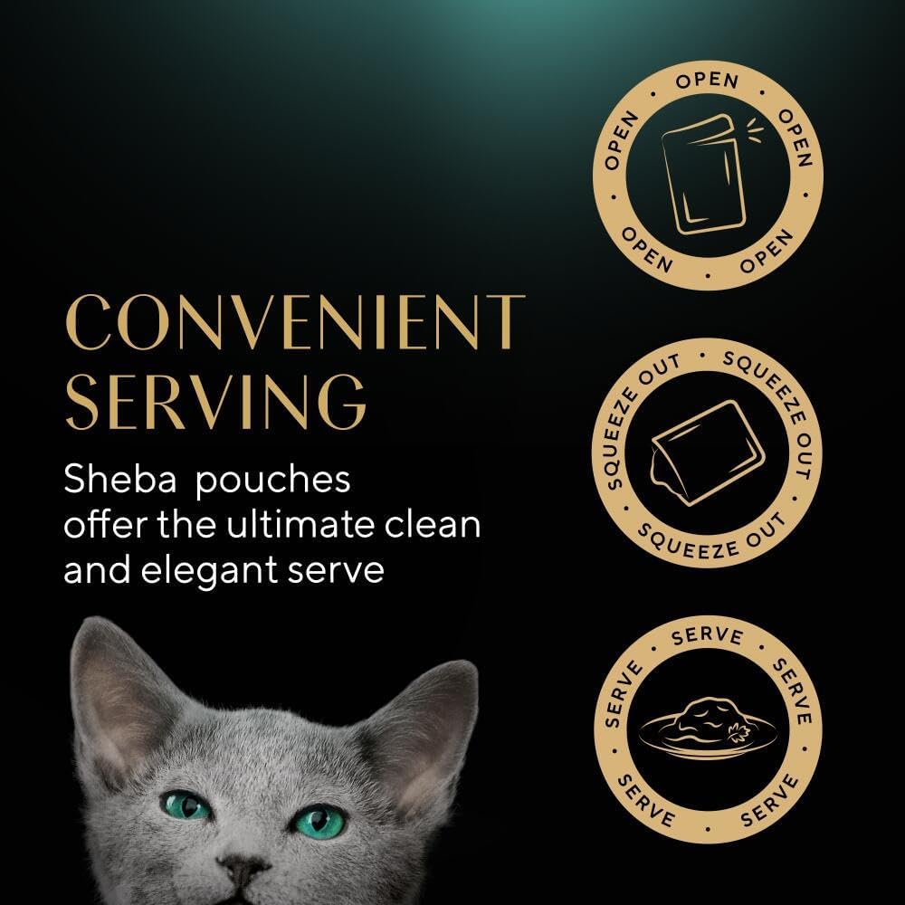 Sheba Sauce Collection Cat Food Pouch for Kitten Mixed Selection in Gravy 40x85g