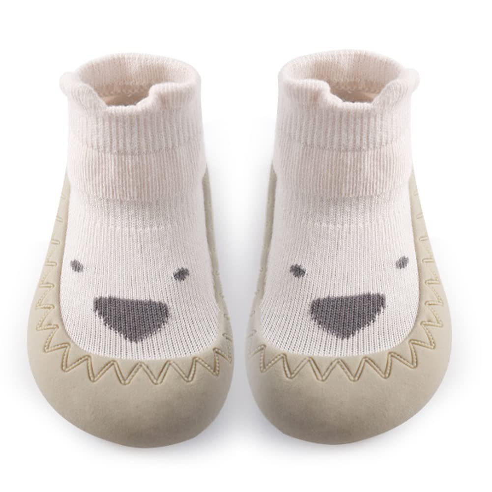 Toddler Sock Shoes Cute Baby First Walking Shoes Soft Sole with Grips for Boys Girls